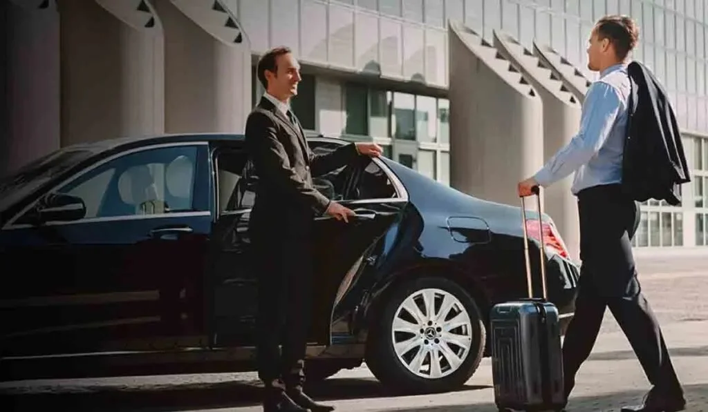 Union Taxis driver and car